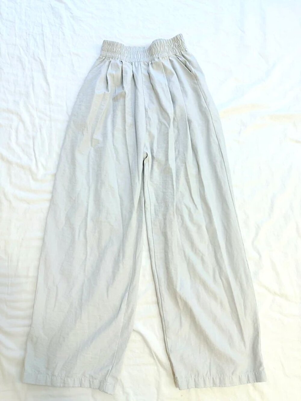 Light Gray Wide Leg Elastic Waist Pants Size XS